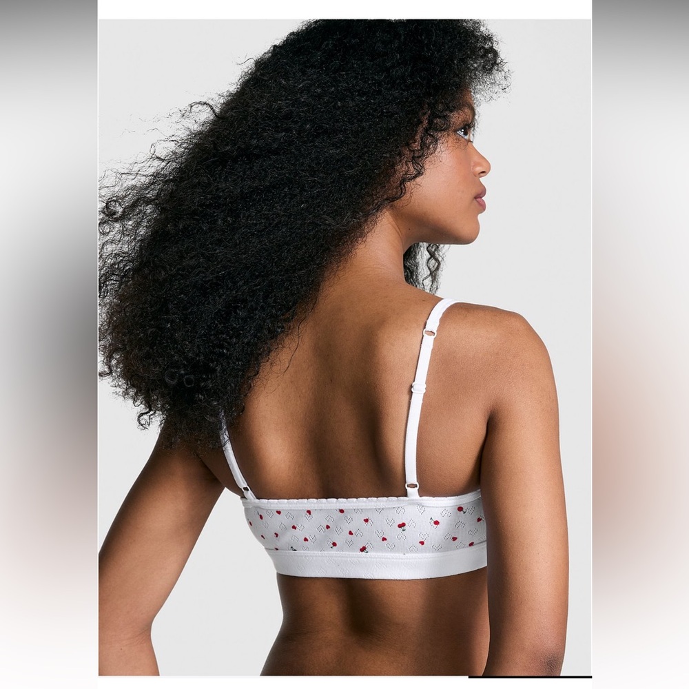 PINK Cherry Cotton Scooped Bralette - Picture 4 of 6